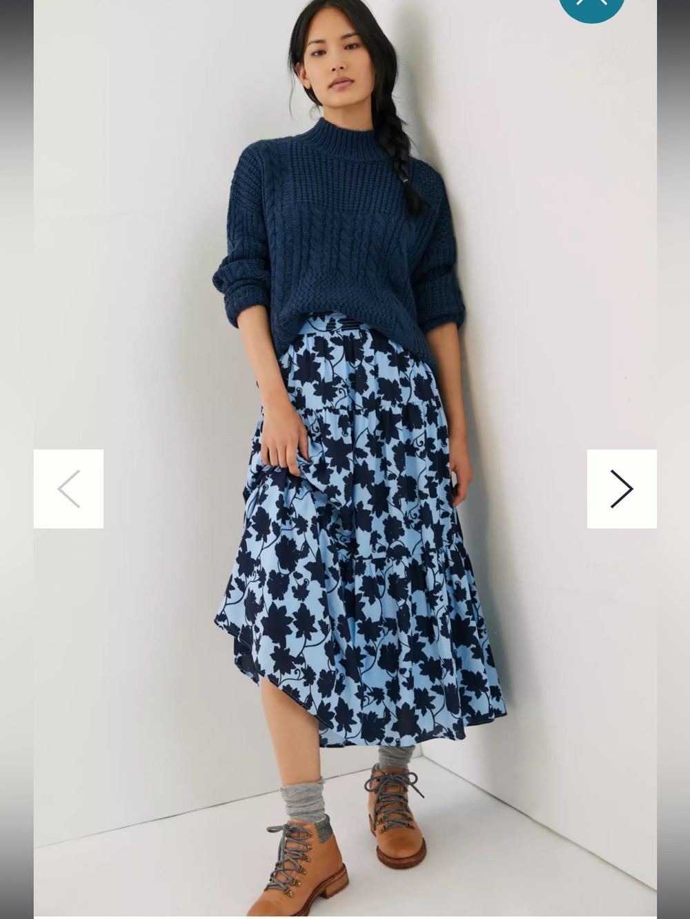 NEW Anthropologie Lenora Tiered Maxi Skirt Size 4 Blue